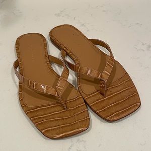 Studio Amelia Croc Effect Vegan Leather Flip Flops